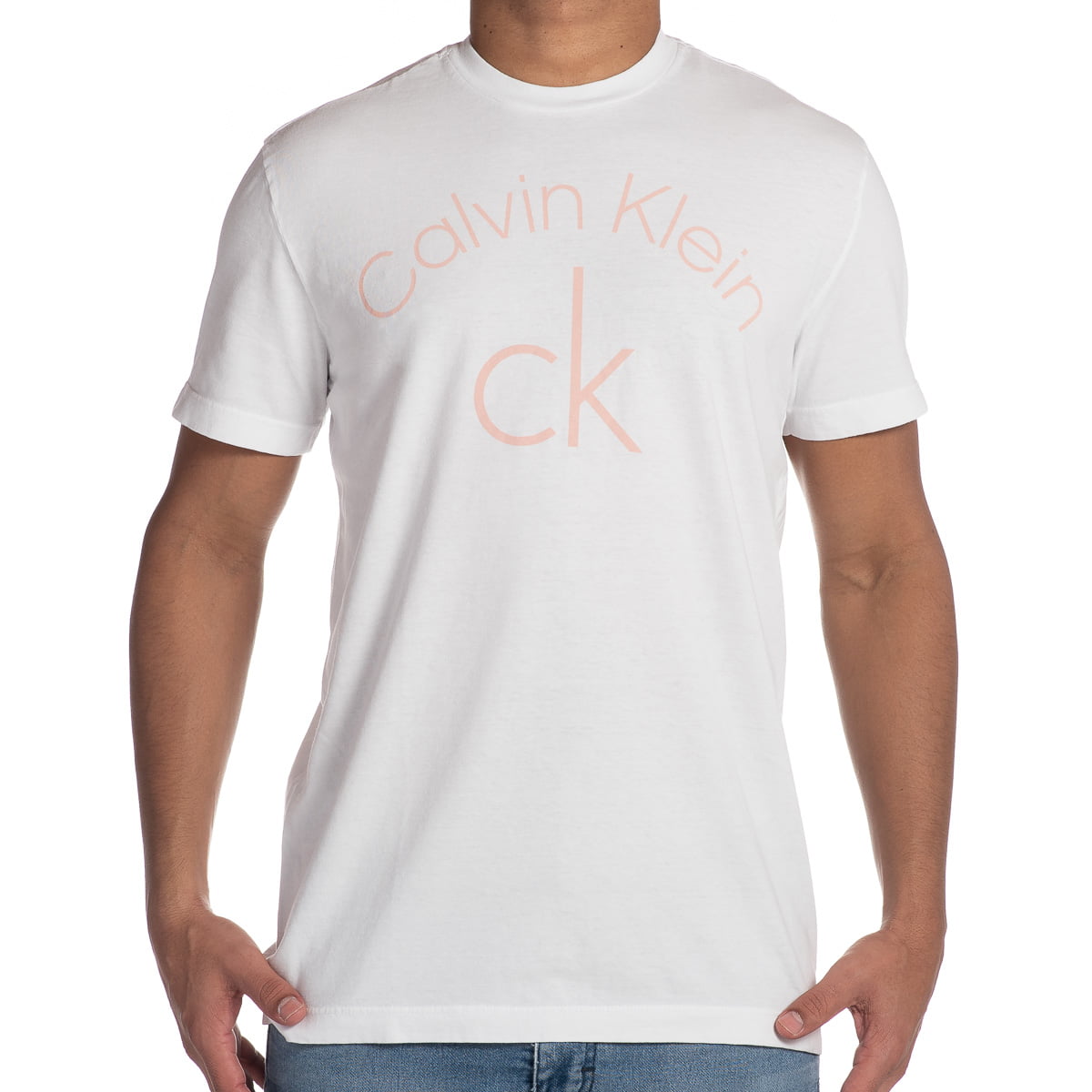 Camiseta Calvin Klein branca logo espaçado
