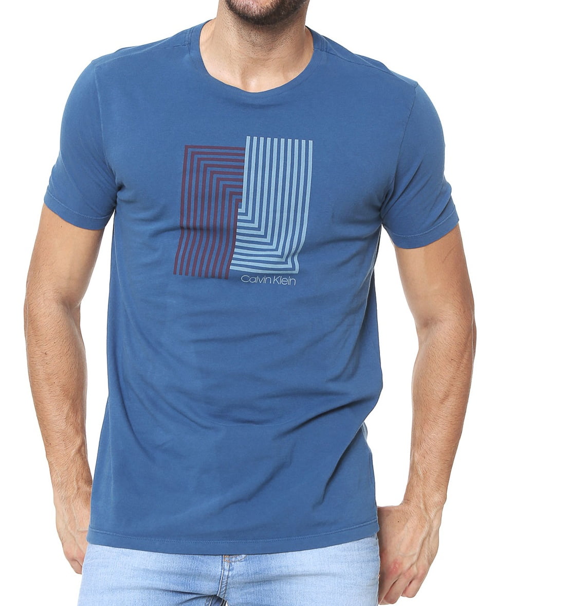 Camiseta Calvin Klein regular azul médio