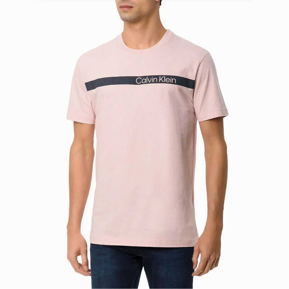 Camiseta Masculina Rosa Logo Espaçado Calvin Klein