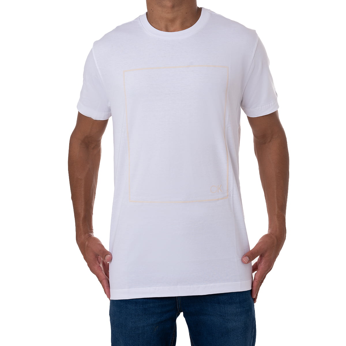 Camiseta Masculina Branca CK Relevo