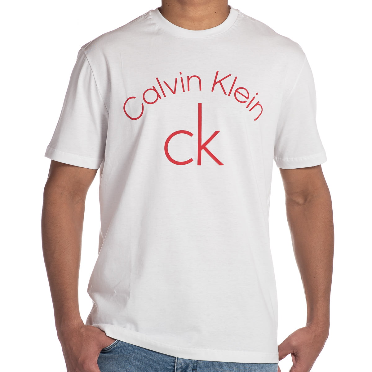 Camiseta Calvin Klein masculina branca slim