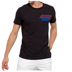 Camiseta Calvin Klein preta masculina estampada