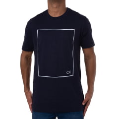 Camiseta masculina azul marinho logo