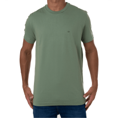 Camiseta Masculina Básica Verde Militar Calvin Klein