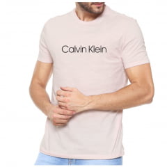Camiseta masculina rosa logo espaçado