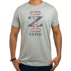 Camiseta Izod estampada cinza