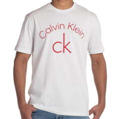Camiseta Calvin Klein masculina branca slim